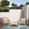 Moda Furnishings 3 - Piece Acacia Wood Patio Outdoor Conversation Set With Cushions - 2 of 4