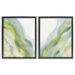 Stupell Industries Abstract Green Waves 2pc Floating Frame Art Set - 1 of 4
