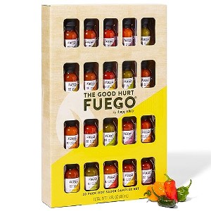 The Good Hurt Fuego by Thoughtfully, Hot Sauce Gift Set, Flavors Include Garlic Herb, Extreme Habanero, 3 Ghost Pepper and More, Set of 20 - 1 of 4