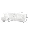 VASIP L-Shaped Sectional Sofa with Convertible Ottoman ,Chenille Slipcover, Deep Cloud-Like Seating and Pillows, for Living Room ,Office,Cream - 3 of 4