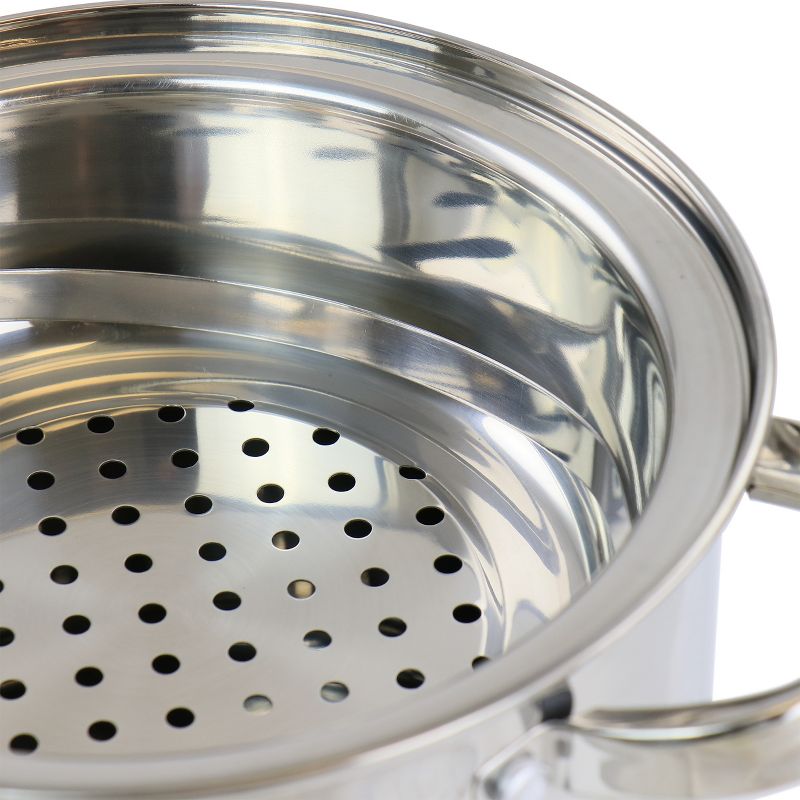 Oster Sangerfield 5 Quart Stainless Steel Pasta Pot with Strainer Lid and Steamer Basket, 2 of 8