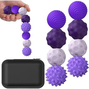 Portable Silicone Stress Balls 4-Pack, Sensory Fidget Toys for Calming, Ideal for Travel, Anxiety Relief - 1 of 4