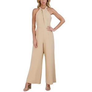 EG PRO Women Jumpsuit Crossed Neck Keyhole Racerback Solid Crepe - 1 of 2