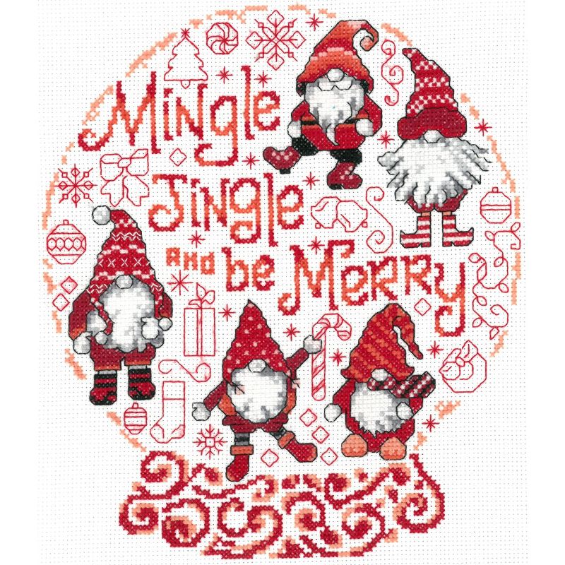 Imaginating Counted Cross Stitch Kit 8"X9"-Let's Mingle & Jingle (14 Count), 3 of 4