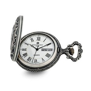 Black Bow Jewelry Charles Hubert Antique Chrome Finish 2 Horses Pocket Watch - 1 of 4
