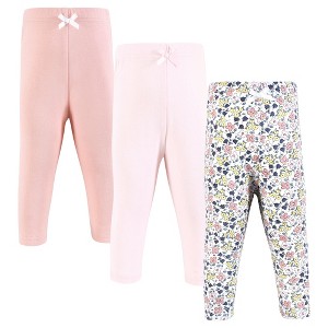 Hudson Baby Infant Girl Cotton Pants and Leggings, Ditsy Floral - 1 of 4