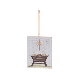 Transpac Hand Painted MDF Manger Ornament Multicolor Christmas Tree Decoration Easy Care Holiday Spirit Gift - 1 of 1