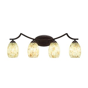 Toltec Lighting Zilo 4 - Light Vanity in  Dark Granite with 5" Ivory Glaze Seashell Shade - 1 of 1