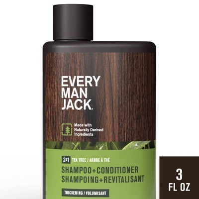 Every Man Jack Men's 2-in-1 Shampoo + Conditioner - Tea Tree - Trial Size - 3.0 fl oz
