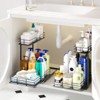 Aoibox 2 Pack Under Sink Organizer 2 Tier Pull Out Kitchen Bathroom Cabinet Storage Shelf L Shaped Large Capacity - 2 of 4