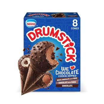 Nestle We Love Chocolate Cookie Frozen Dipped Drumstick - 8ct