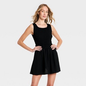 Vestido Corto Evasé con Fruncido para Mujer - A New Day™