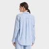 Women's Striped Cotton Blend Long Sleeve Pajama Shirt - Auden™ - 2 of 4