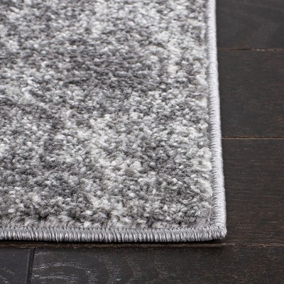 Gray Abstract Reversible Square Stain-Resistant Rug