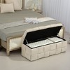 43.7" Storage Ottoman Bench, Velvet End of Bed Storage Bench, Upholstered Flip Top Entryway Bench, Foot Rest Stool for Living Room Bedroom - 2 of 4