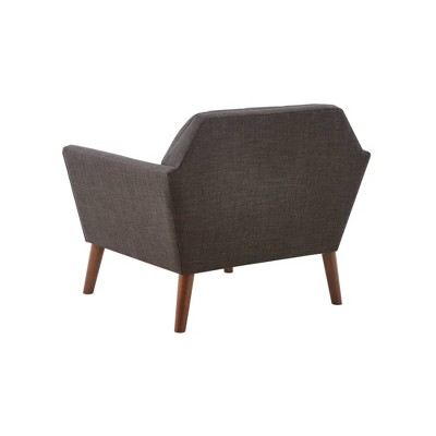 Charcoal Mid-Century Lounge Chair with Tapered Wood Legs