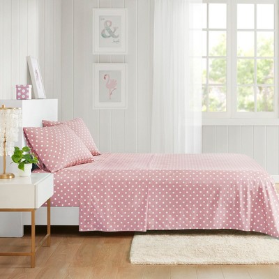 Lovely Polka Dot Printed Cotton Sheet Set, All Season Home Textile fits Child's Bedroom Decor