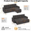 Coucheta 84" L-Shaped Sectional Sleeper Sofa with Pull Out Bed, Storage Armrests & Charging Ports, Dark Grey - 2 of 4