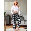 INSPIRE CHIC Women's Fuzzy Fleece Plush Plaid Pajama Pants Winter Warm Lounge Sleepwear with Pockets Bottoms - 2 of 4
