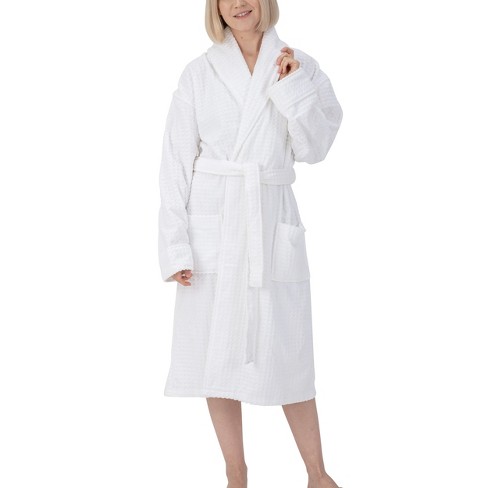 White waffle clearance dressing gown ladies