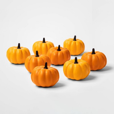 Photo 1 of 8ct Painted Pumpkins Orange Halloween Decorative Sculpture Set - Hyde  EEK! Boutique