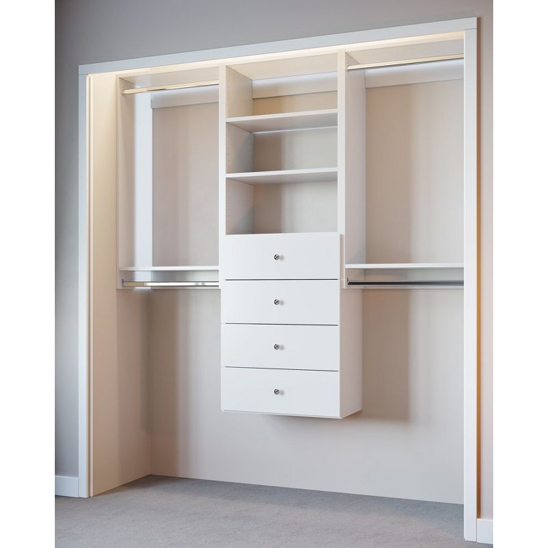 Modular Closets Built-in Closet Kit With Shelves, Drawers & Hanging, 3 of 7