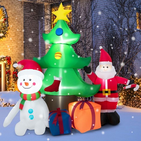 Logo Brands 7-ft Lighted Santa Christmas Inflatable in the Christmas  Inflatables department at