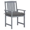 vidaXL Patio Chairs with Cushions 2 pcs Gray Solid Acacia Wood - 2 of 4