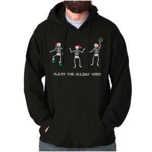 Christmas Skeletons Holiday Spirit Hoodie Sweatshirt Women Men Brisco Brands - 1 of 4