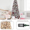 Slim Artificial Snow Flocked Christmas Tree – 350 Clear Warm White Lights, Hinged Design with Metal Stand, Skinny Xmas Tree for Home - 4 of 4