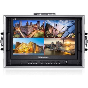 FEELWORLD ATEM156-CO 15.6 Inch Quad-Split Monitor Carry-on Broadcast Director Monitor with 4 x HDMI I/O for Switchers - 1 of 1