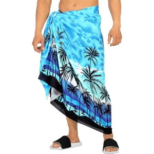 LA LEELA Men's Sarong Bath Hawaiian Pareo Wrap One Size Dodger Beach - 1 of 4