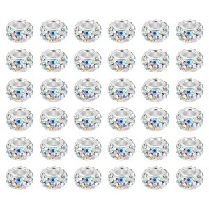 Unique Bargains Round Ball DIY Rhinestone Clay Bead for Jewelry Making 100 Pcs - 1 of 4