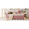 Okak Twin/Full Daybed with Trundle Upholstered Trundle Bed Sofa Bed Frame with Backrest for Living Room Bedroom Guest Room - 3 of 4