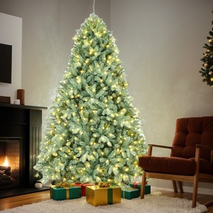 Resenkos Artificial 8ft Blue  Tint Christmas Tree with 3308 PE/PVC Mixed Branch Tips, 900L warm white led - 1 of 4
