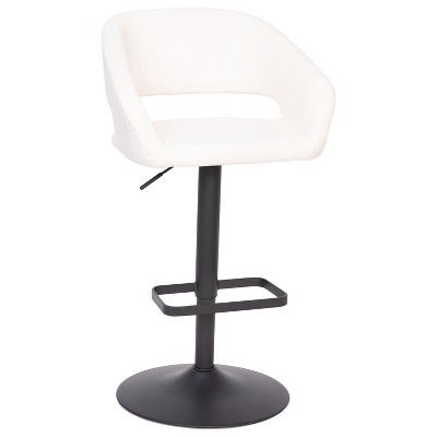 Flash Furniture Contemporary Vinyl Adjustable Height Barstool With Rounded  Mid-back : Target