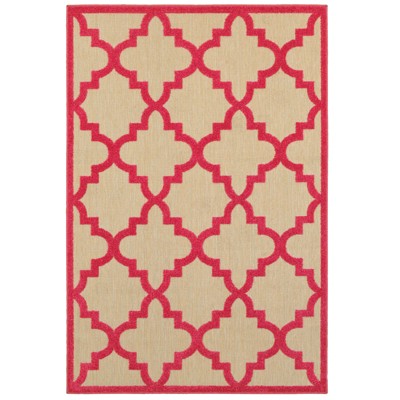 Oriental Weavers Cayman 660P9 Sand/ Pink Indoor/Outdoor Area Rug - 9'10" x 12'10"