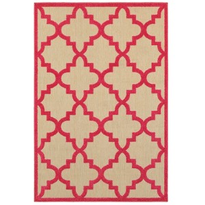 Oriental Weavers Cayman 660P9 Sand/ Pink Indoor/Outdoor Area Rug - 1'10" x 3'3" - 1 of 3