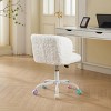 Faux Fur Swivel Office Chair with Colorful Wheels, Adjustable Height Desk Chair for Bedroom, Child’s Room or Study Area-Tanpinhause - 4 of 4