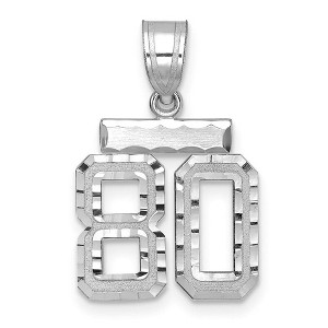 Black Bow Jewelry 14k White Gold, Varsity Collection, Small D/C Pendant, Number 80 - 1 of 3