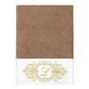 Linum Home Textiles 100% Turkish Cotton MONICA Gold Thread 2PC Embellished Bath Towel Set - 2 of 3
