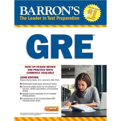 GRE with Online Tests - (Barron's Test Prep) 22nd Edition by  Sharon Weiner Green & Ira K Wolf (Paperback)