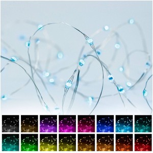 20' Wi-Fi String Fairy Lights Red/Green/Blue - Enbrighten: USB Powered, Integrated LED, Modern Decor - 1 of 4