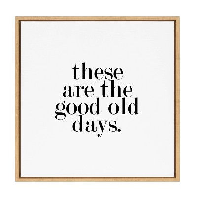 Good Old Days Black and White Canvas Print with Natural Frame