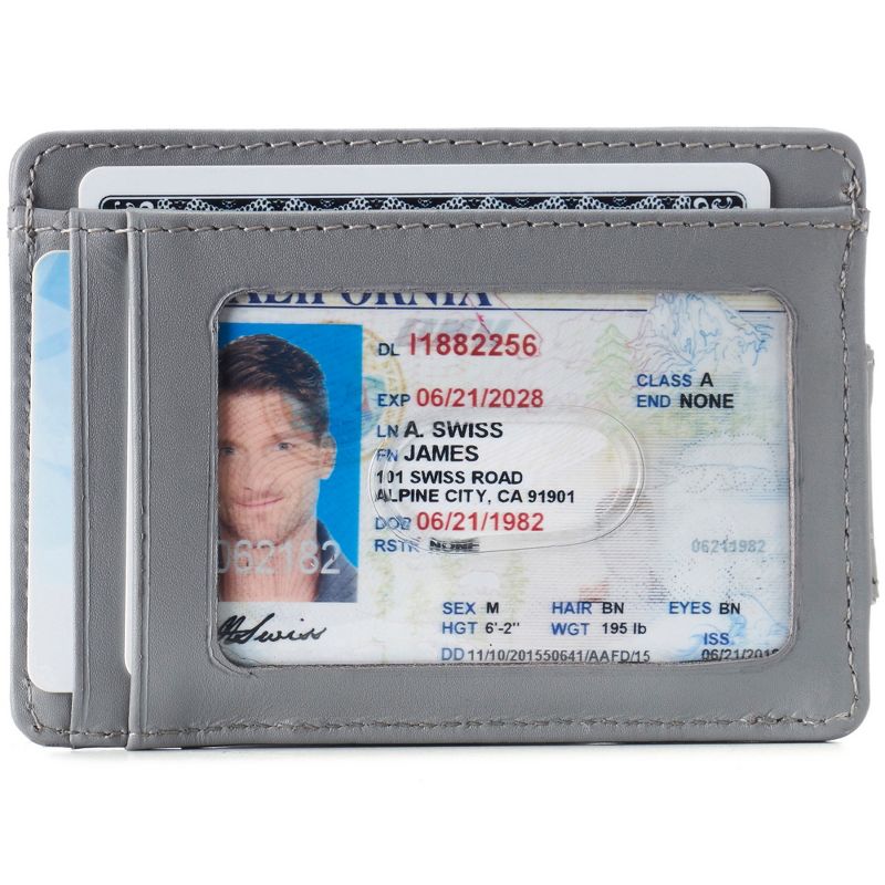 Alpine Swiss Harper Mens RFID Money Clip Wallet Minimalist Slim ID Card Holder Front Pocket Wallet Leather, 2 of 7