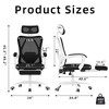 Lirago Mesh Office Chair w/Footrest - High Back, Adjustable Headrest & Lumbar - Black - 4 of 4