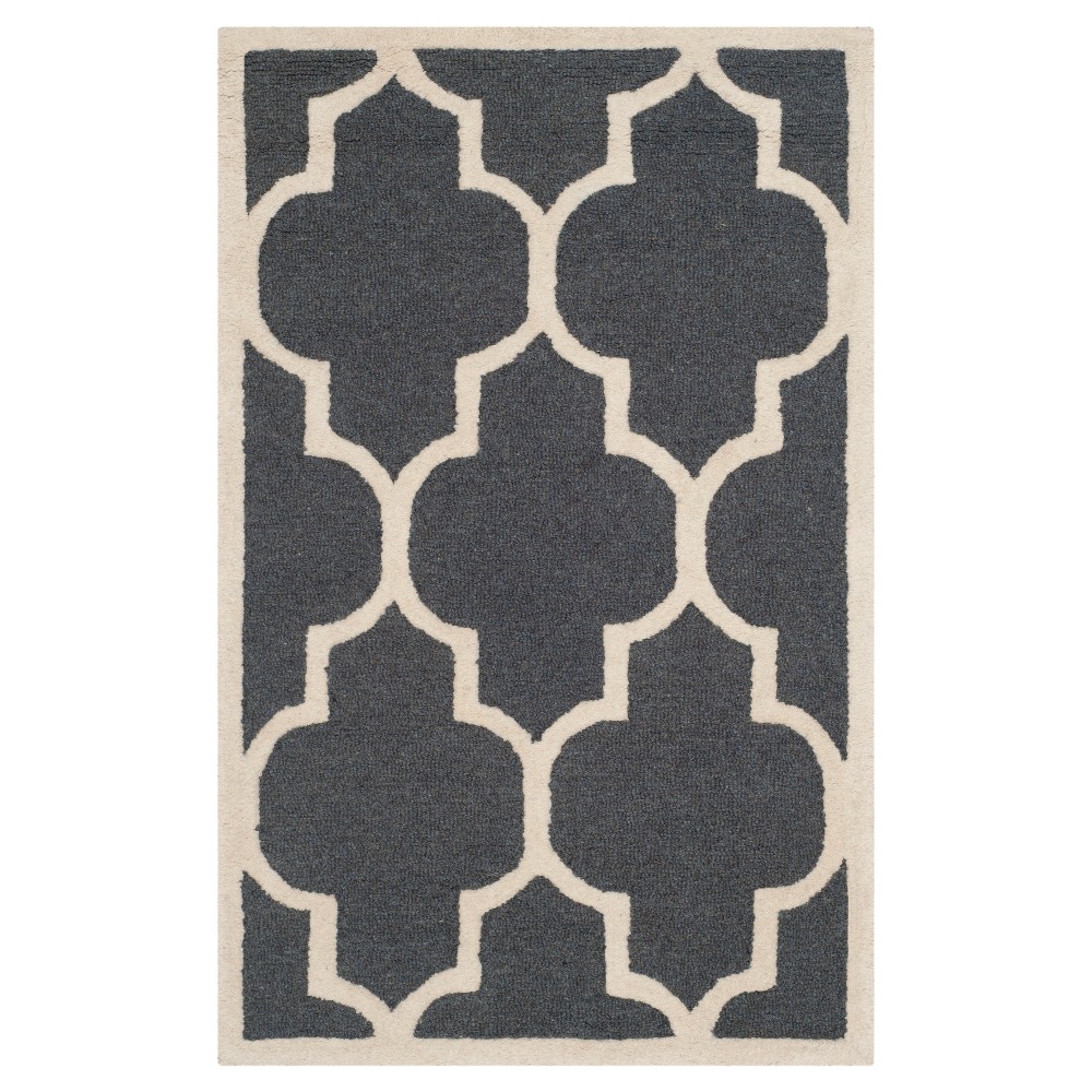 2'6inx4' Aleander Rug II Dark Gray/Ivory - Safavieh