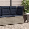 vidaXL Patio Sofa Corner - Gray Modular Sofa Chair with Navy Blue Cushions, PE Rattan, 26.4"x26.4"x37.4", UV-Resistant, Easy Maintenance - 2 of 4