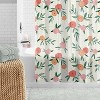 LunaLulinlk Waterproof Peaches Marble 30% Recycled PEVA Shower Curtain and Hooks - 4 of 4