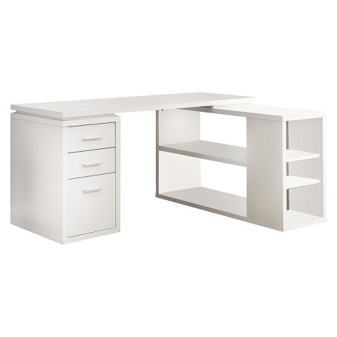 L-Shape Desk Corner Desk with Storage Shelves that Fits Perfectly